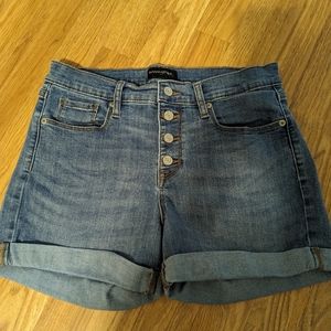 Button Denim Shorts